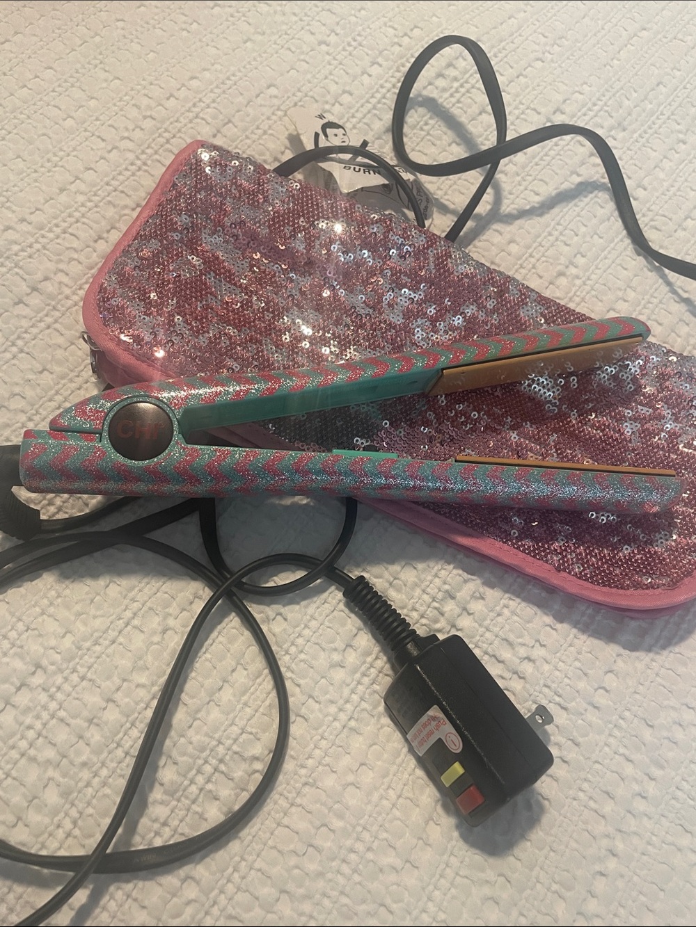 CHI Travel Pink & Teal Chevron Hair Straightener